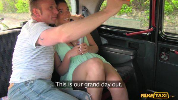 Busty Girl Fucked By Boyfriend While Cabbie's Cock Fills Her Mouth - Threesome Reality Taxi Sex - Czech Republic on breastful.com