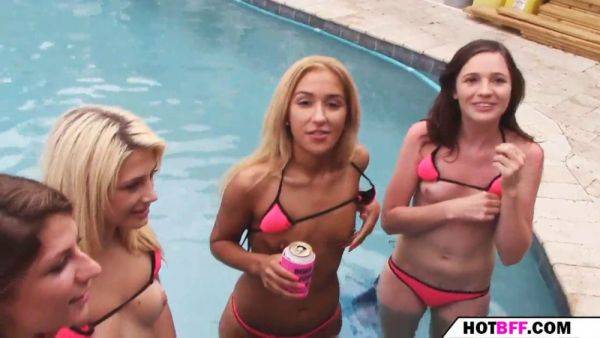 A Day of Summer with Busty Brunettes and Youngsters in a Wild Orgy on breastful.com