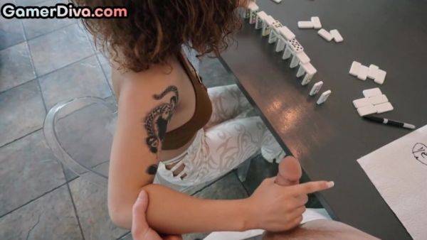 Ink gaming busty babe drilled in POV by big white dick on breastful.com