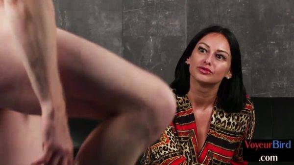 CFNM voyeur busty MILF teases her sub who jerks cock 4 her - Britain on breastful.com