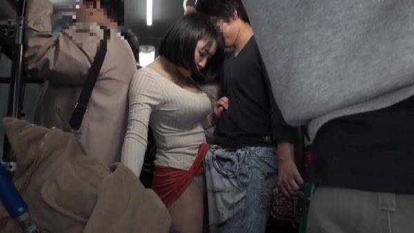 03A0723-A busty mature woman with a child invites a young man's erection on a crowded bus on breastful.com