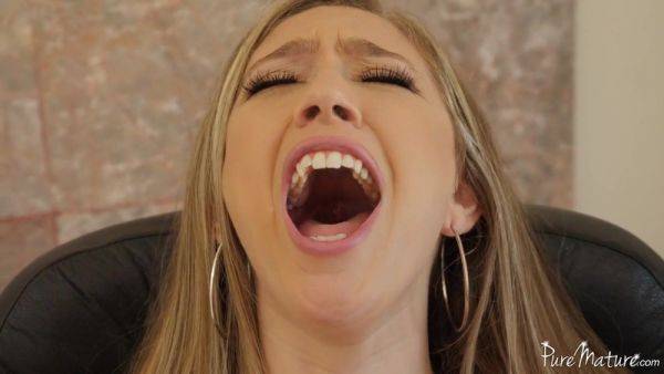 Kagney Is Hot - Kagney Linn Karter - busty blonde MILF rides big cock on breastful.com