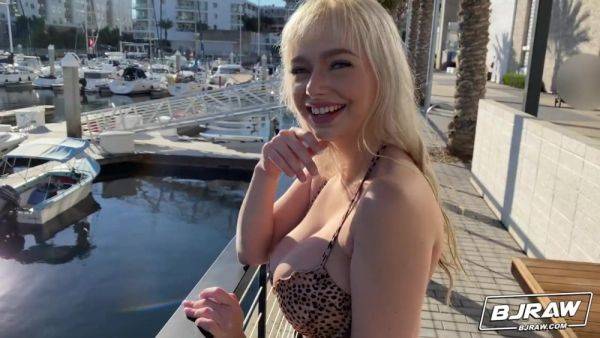 Naturally busty blonde PAWG Jessica Starling uses her mouth and tits on big dick - POV blowjob on breastful.com