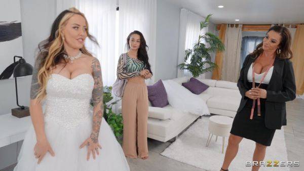 Busty nude MILF and her daughter-in-law are aroused for one another's pussy on breastful.com