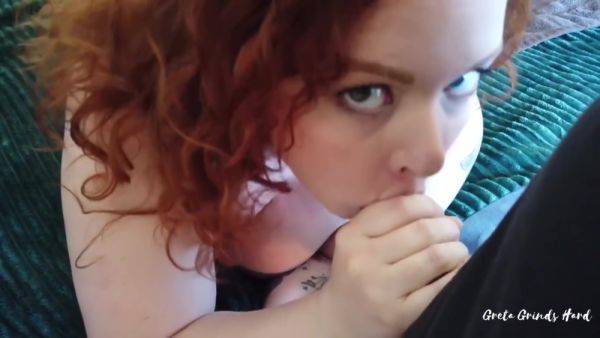 Greta Grindhouse - Round Ass Busty Redhead Gets Oiled Up And Fucks Hard on breastful.com