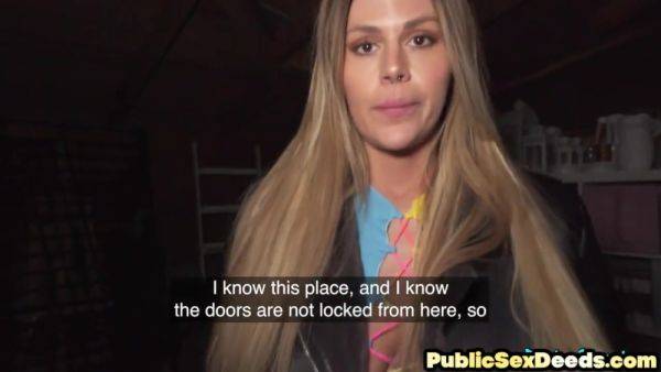 Deepthroating busty slut POV drilled by sex agent for money on breastful.com