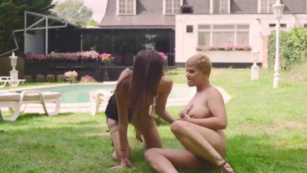 Busty mother fucks young daughter outdoor on breastful.com