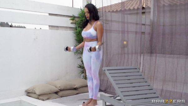 Busty Latina babe slides on big cock with her soaking pussy on breastful.com