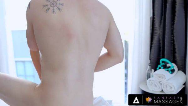 FANTASY MASSAGE - Busty Charlotte Star Sucks Her Client's Cock Before Getting Fucked In Doggystyle on breastful.com