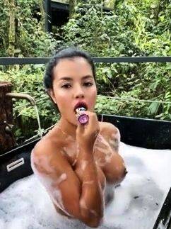 Busty babe playing with her big boobs on breastful.com