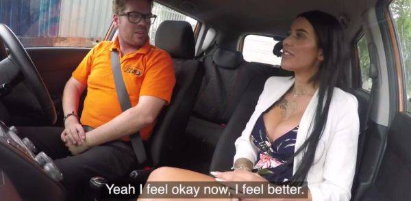 Busty MILF gets fucked outdoor in car by her driving tutor on breastful.com