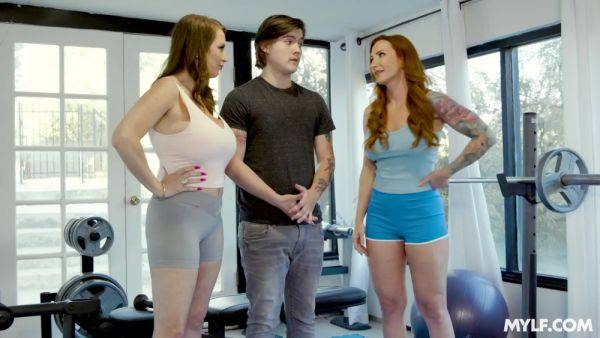 Horny Lad Fucks His Sexy Busty Stepmom & Her Bosomy Redhead Bestie To Decide Which Of Them Is Hotter on breastful.com