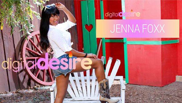 Busty Ebony Country Babe Jenna Foxx Toying her Pussy on a Farm by DigitalDesire on breastful.com