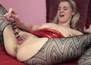 ChickPass - Busty babe Ray Ray is fucking herself with a glass dildo on breastful.com