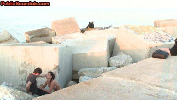 Public deepthroat slut with bigboobs sucks cock outdoor on breastful.com