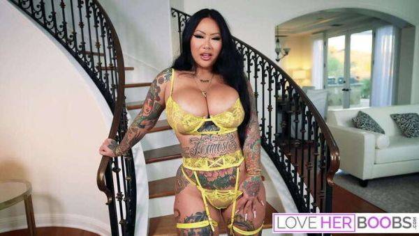 JOI Featuring Busty Asian Connie Perignon with Tattoo on breastful.com