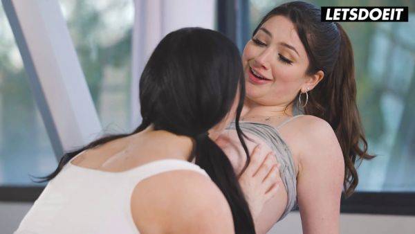 Holly Day gets a steamy personal trainer session with a big-titted babe and a pussy-licking session with a busty brunette - Britain on breastful.com