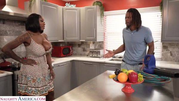 Busty Bad Girl Ebony Mystique Cheats On Husband With Big Cock Neighbor on breastful.com