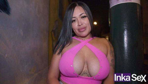Busty Peruvian Milagros Raiza Caught at Night by Shy Brunette on breastful.com