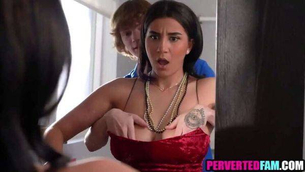 Lustful stepbrother imagines bedding his busty stepsister on breastful.com