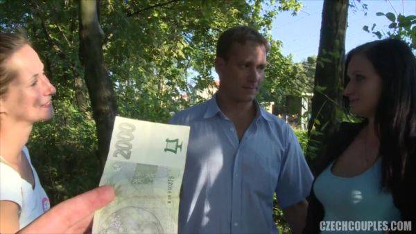 Fit Busty Gal & Her BF Are Ready To Do Lots Of Crazy Things For Money, Even Have Risky Outdoor FFM on breastful.com