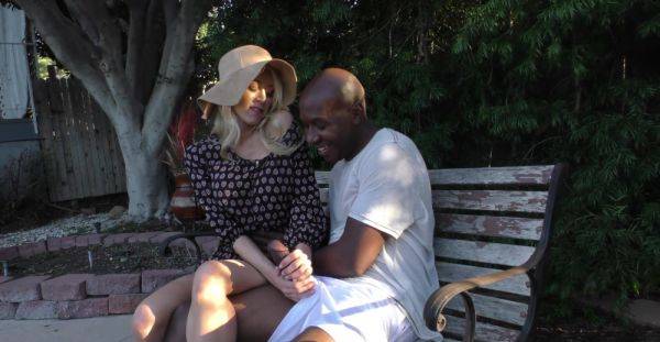 Busty blonde MILF ends generous black perversion with facial on breastful.com