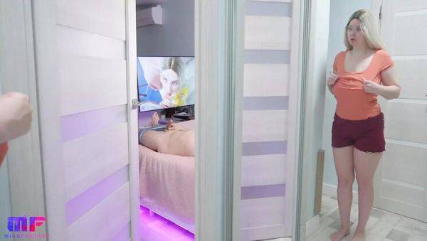 Stepdad Caught by Busty Blonde Stepdaughter Masturbating in Bedroom - Part 6 - Russia on breastful.com