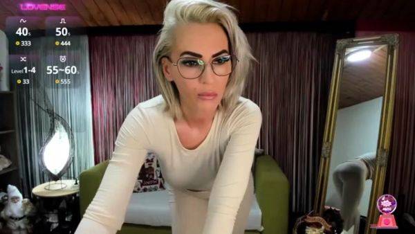 Busty blonde mature solo masturbation for webcam on breastful.com