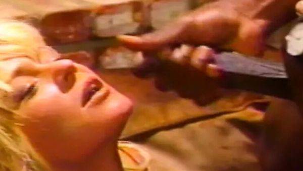 Busty blonde slut Debi Diamond takes IR gangbang in vintage orgy on breastful.com