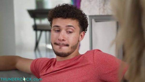 Busty Blonde MILF Rachael Cavalli milks a cock dry - Usa on breastful.com