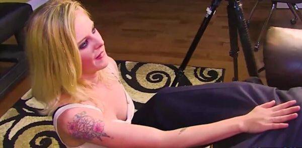 Busty L.A Blonde Jenna Gets Her Pussy Fillied With A Dildo And A Big Cock! on breastful.com