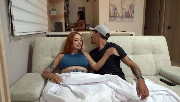 Hot Threesome Fuck - Boyfriend & Stepmom Caught Sucking Cock - Busty Latina & Redhead - Brazil - Mexico - Usa on breastful.com