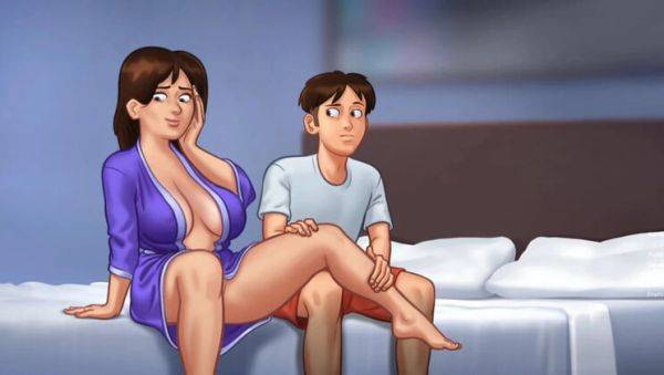 Horny Dude Fucks Busty MILF Landlady in Steamy Massage - Summertime Saga Hentai on breastful.com