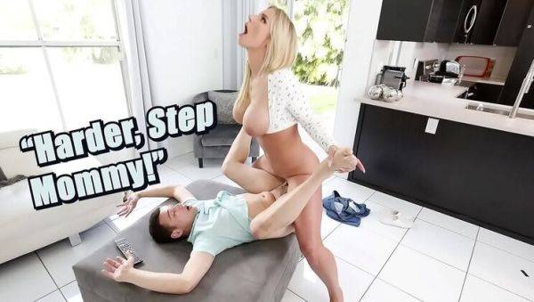 Busty Blonde Stepmom Rachael Cavalli Fucks Her Naughty Step Son on breastful.com