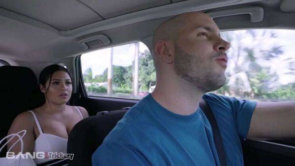 Busty Latina Serena Santos Gets Tricked Into Hot Taxi Sex - Blowjob & Doggystyle on breastful.com