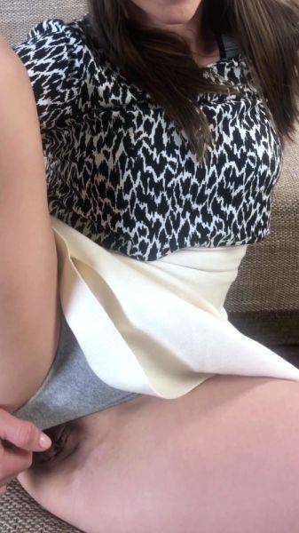 Pussy toying busty high heeled stunner solo pov masturbation on breastful.com