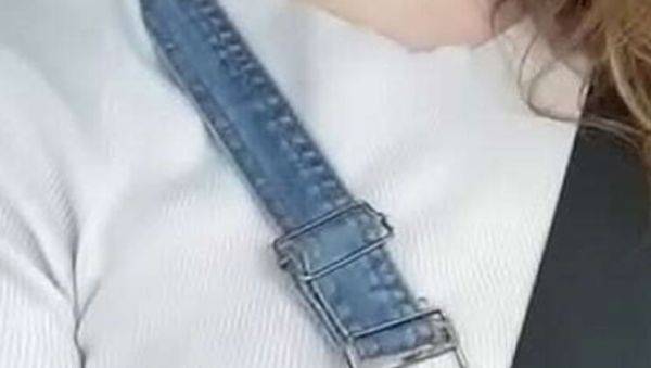 Busty Nerdy Girl Fingering Her Wet Pussy in Car - Thesluttybraniac on breastful.com