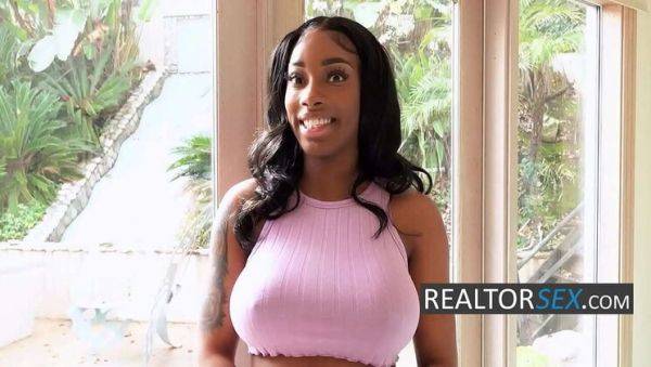 Busty Ebony StepSis Shakes Her Big Tits & Gets Creampied - Jaymee Green, Cupids Eden on breastful.com