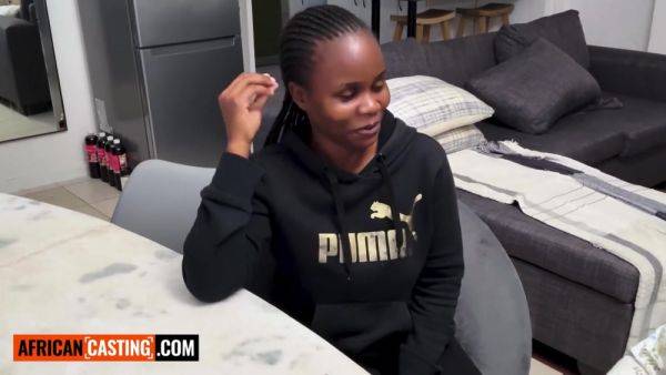 Busty Ebony Teen Rides Big White Cock Producer POV In Amateur Casting on breastful.com