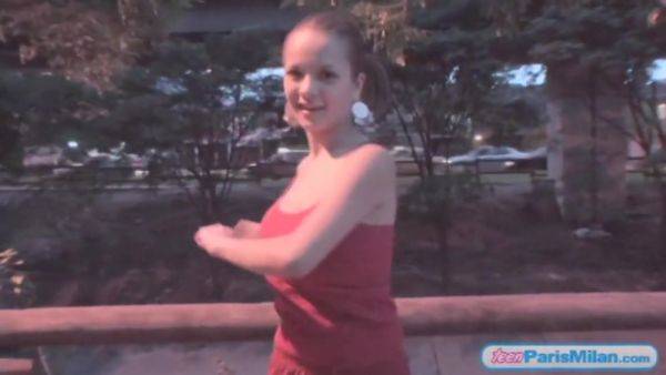 Hot busty teen gets tits out while on a jog on breastful.com