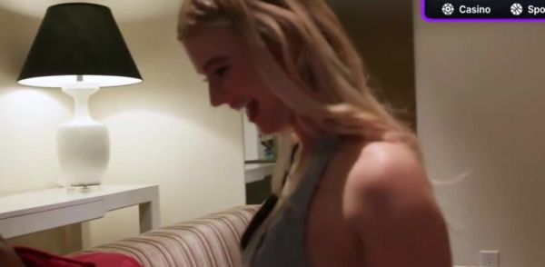 Busty light-haired gets penetrated in doggystyle during steaming multiracial threesome on breastful.com