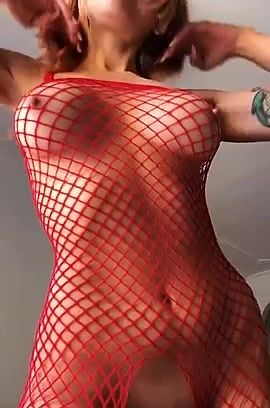 Amateur Ginger Goddess in Fishnet Fetish Fantasy on breastful.com
