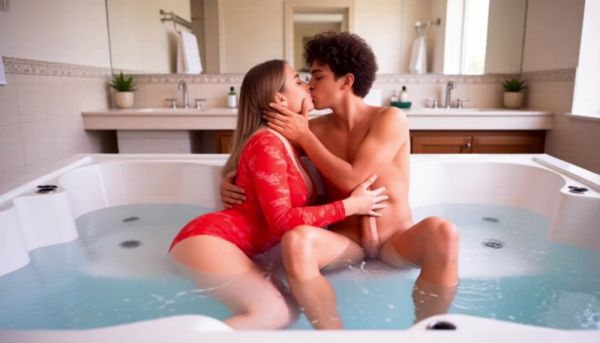 Stepmom seduces 18 year old stepson (AI generated) on breastful.com