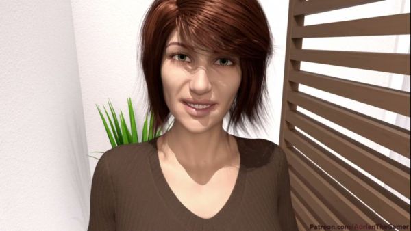 POV handjob tease from a short-haired brunette in a public restroom on breastful.com