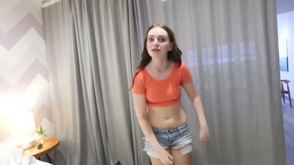 Young step-sister explores forbidden desire in a private bedroom moment on breastful.com
