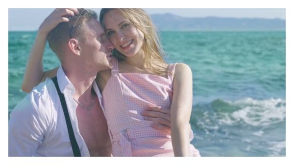 Blonde lover shares passionate beachside kisses and intimate 69 with her partner - Russia on breastful.com