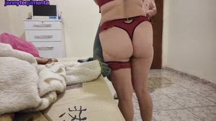 Long-haired maid receives a financial domination surprise in the bedroom on breastful.com