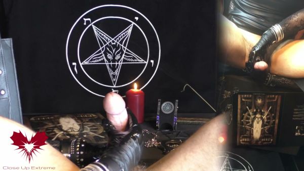 Mistress performs clinical sounding on submissive while another man masturbates under gothic candlelight - Germany on breastful.com