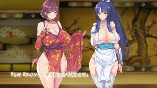 Japanese hentai fantasy with blue and white-haired beauties in traditional rooms - Japan on breastful.com