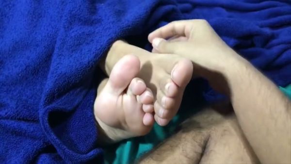 Dark-skinned man and light brown-haired woman make love after working from home on breastful.com
